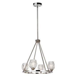 Rubin 14W LED 4 Light Chandelier Polished Nickel / Warm White - FE/RUBIN4