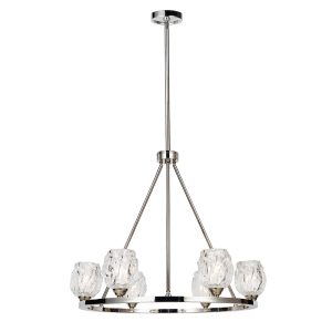 Rubin 21W LED 6 Light Chandelier Polished Nickel / Warm White - FE/RUBIN6