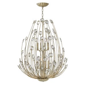 Tulah 8 Light Two Tier Chandelier Silver Leaf - HK/TULAH8