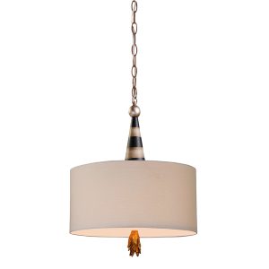 Flambeau 2 Light Pendant Black / Cream and Gold Leaf - FB/FLAMBEAU/P