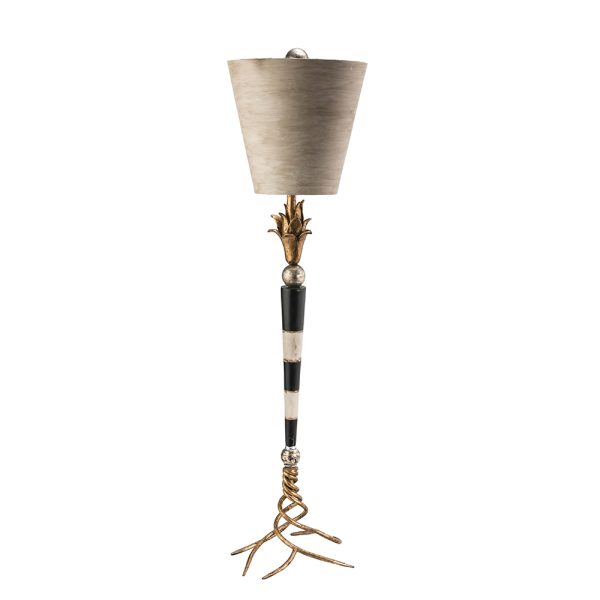 Flambeau Table Lamp Black / Cream and Gold Leaf - FB/FLAMBEAU/TL