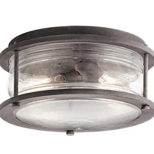 Ashland Bay 2 Lightn Ceiling Flush Weathered Zinc - KL/ASHLANDBAY/F