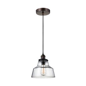 Baskin 1 Light Pendant Painted Aged Brass / Dark Weathered Zinc - FE/BASKIN/P/A BR