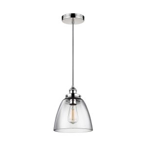 Baskin 1 Light Pendant Polished Nickel - FE/BASKIN/P/B PN