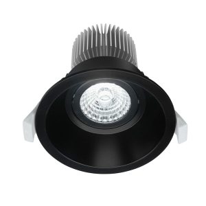 Deep 10W Dimmable Round LED Centre Tilt Downlight Black / Tri-Colour - Comet01