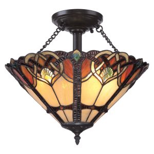 Cambridge Large Semi Flush Mount Vintage Bronze - QZ/CAMBRIDGE/SF