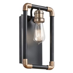 Imahn 1 Light Wall Light Black / Natural Brass - KL/IMAHN1