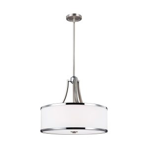 Prospect Park 4 Light Uplight Pendant Satin Nickel / Chrome - FE/PROSPECTPK/4P