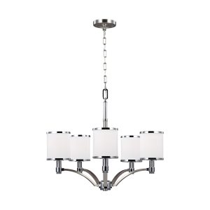 Prospect Park 5 Light Chandelier Satin Nickel / Chrome - FE/PROSPECTPK5