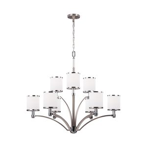 Prospect Park 9 Light Chandelier Satin Nickel / Chrome - FE/PROSPECTPK9