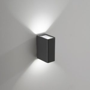 Tunnel 13.8W 240V LED Square Up/Down Wall Pillar Light Dark Grey / Warm White - LD0160G3