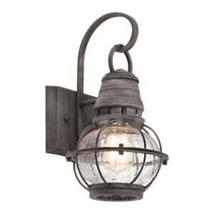 Bridge Point Small Wall Lantern Weathered Zinc - KL/BRIDGEPOINT/S