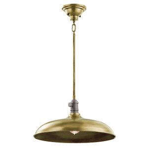 Cobson 1 Light Pendant Natural Brass - KL/COBSON/P BR