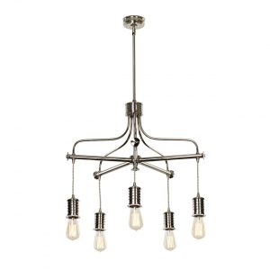 Douille 5 Arm Chandelier Polished Nickel - DOUILLE5 PN