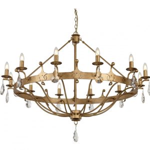 Windsor 12 Light Chandelier Gold Patina - WINDSOR12