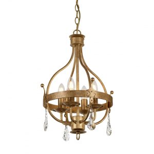 Windsor 4 Light Chandelier Gold Patina - WINDSOR4