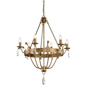 Windsor 6 Light Chandelier Gold Patina - WINDSOR6