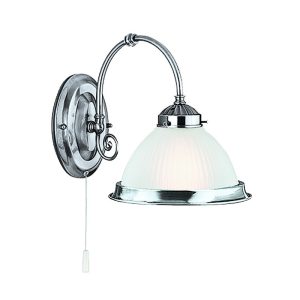 Logan Single Wall Light Satin Chrome - R1041-1B-SC