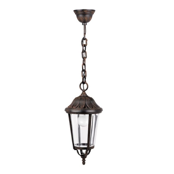 Lucca Round Hanging Lantern Rustic Brown - DUH377-BR