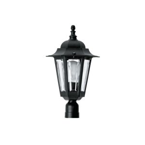 Croydon Hexagon Post Top Lantern Black - DUP7030-BL