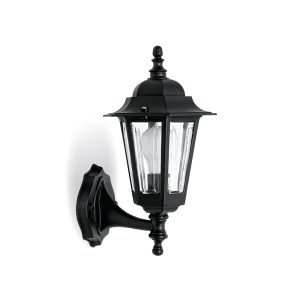 Croydon Hexagon Wall Lantern Black - DUW7030-BL