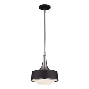 Holloway Mini Pendant Brushed Steel / Textured Black - FE/HOLLOWAY/MP B