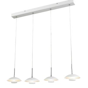 Four Light 16W LED Pendant White - Roswell4