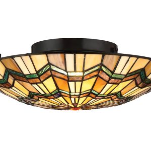 Alcott 2 Light Flush Mount Valiant Bronze - QZ/ALCOTT/F