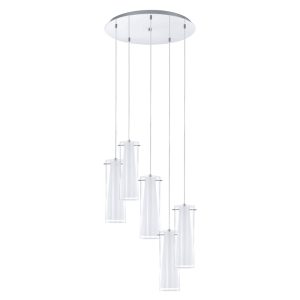 Pinto 5 Light Twin Glass Pendant Chrome - 93003