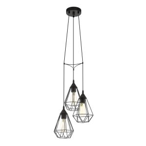 Tarbes 3 Light Cluster Cage Pendant Black - 94191