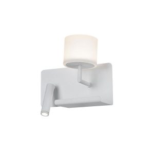 Oriented 9W LED Right Hand Interior Wall Light Matt White / Warm White - Vigor