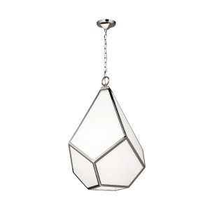 Diamond Large Chandelier Polished Nickel - FE/DIAMOND/P/L