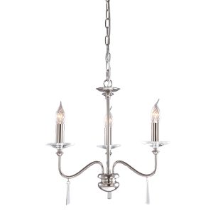 Finsbury Park 3 Light Chandelier Polished Nickel - FP3 PN