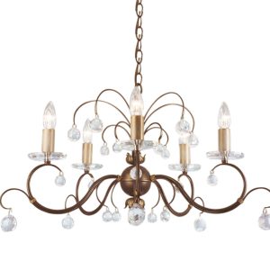 Lunetta 5 Light Chandelier Bronze Patina - LUN5 BR