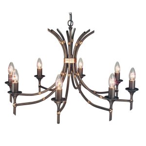 Bamboo 8 Light Chandelier Bronze Patina - BB8 BRZ PATINA