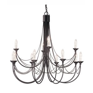 Carisbrooke 12 Light Chandelier Black - CB12 BLACK