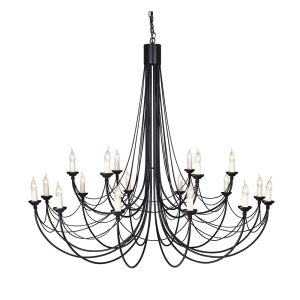 Carisbrooke 18 Light Chandelier Black - CB18 BLACK