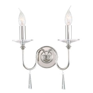 Finsbury Park 2 Light Wall Light Polished Nickel - FP2 PN