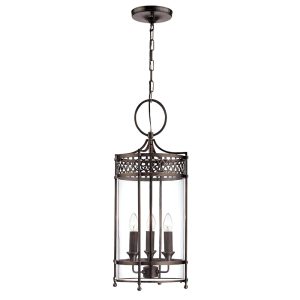 Guildhall 3 Light Chain Lantern Dark Bronze - GH/P DB