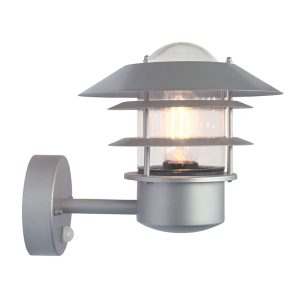 Helsingor Up Wall Lantern With PIR Silver - HELSINGOR PIR