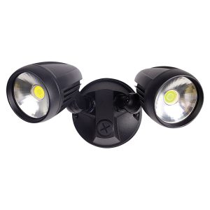 Muro 30 Watt Twin Head LED Spotlight Black / Tri Colour - 25059