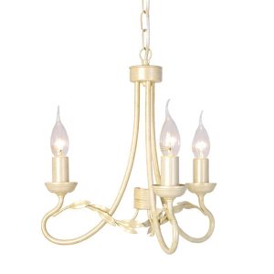 Olivia 3 Light Chandelier Ivory / Gold - OV3 IVORY/GOLD