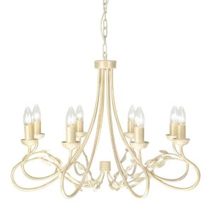 Olivia 8 Light Chandelier Ivory / Gold - OV8 IVORY/GOLD