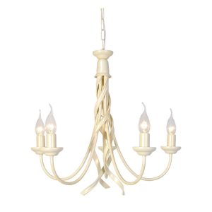 Ribbon 5 Light Chandelier Ivory / Gold - RB5 IV/GOLD