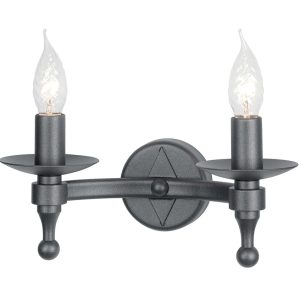 Warwick 2 Light Wall Light Graphite Black - WR2 GRAPHITE