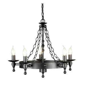 Warwick 5 Light Chandelier Graphite Black - WR5 GRAPHITE