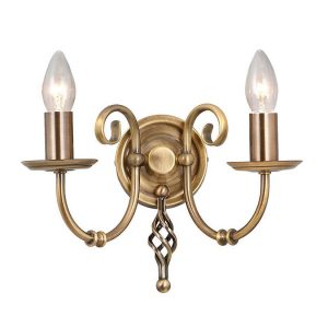 Artisan 2 Light Wall Light Aged Brass - ART2 AGD BRASS