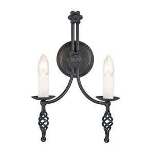 Belfry 2 Light Wall Light Black - BY2 BLACK