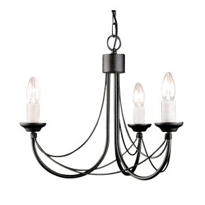 Carisbrooke 3 Light Chandelier Black - CB3 BLACK