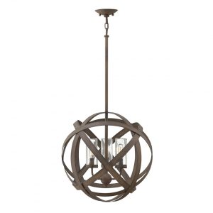 Carson 3 Light Outdoor Chandelier Vintage Iron - HK/CARSON/3P